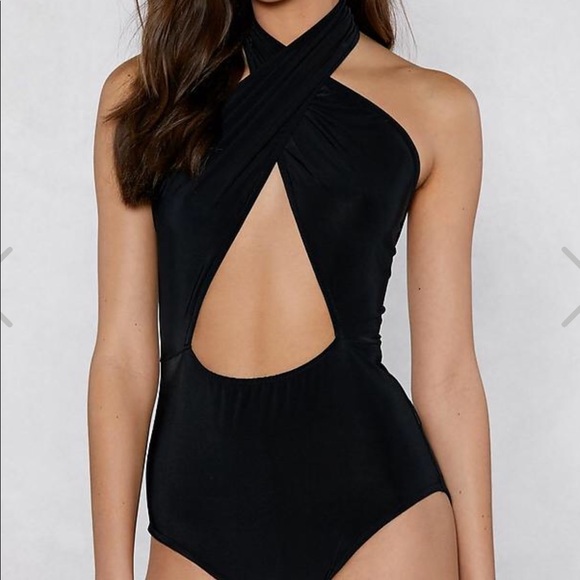 Nasty Gal Other - Nasty Gal black Cut-Out to the Chase bodysuit